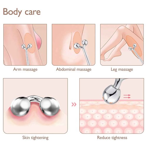 Tekson Facial Roller Massager, 3D Metal face Massage GuaSha Tool for Eye Reduce Puffiness, Face Lift, Anti-Aging, Skin Tightening