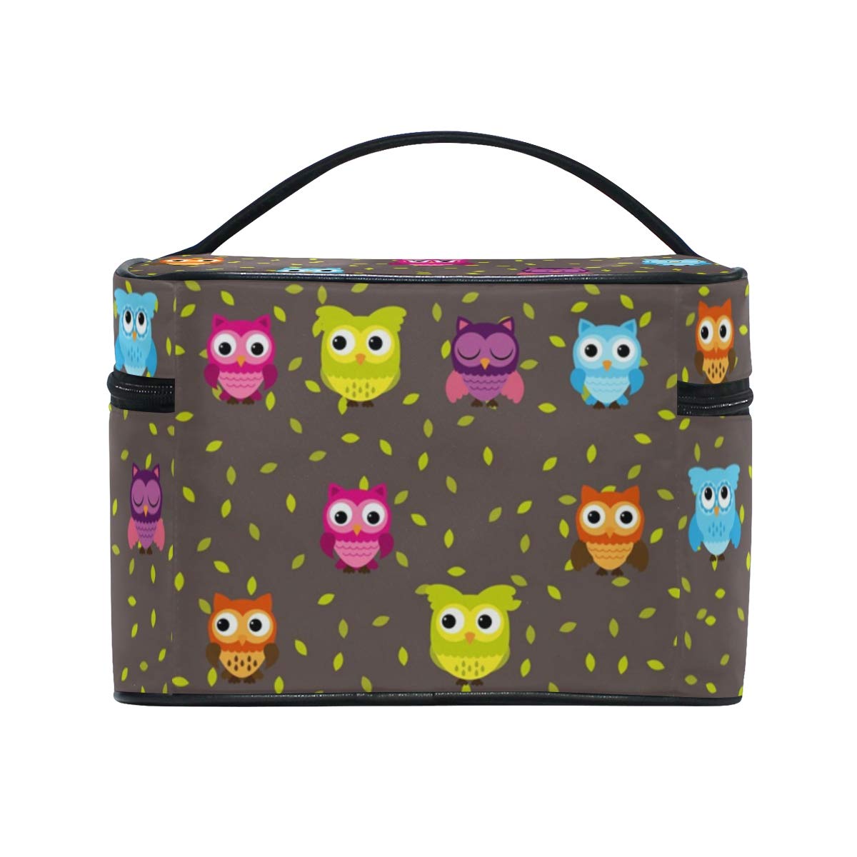 ZOEO Owl Makeup Bag Overnight Makeup Train Case Korean Carrying Portable Zip Travel Cosmetic Brush Bag Organizer Large Jewelry Storage for Girls Women