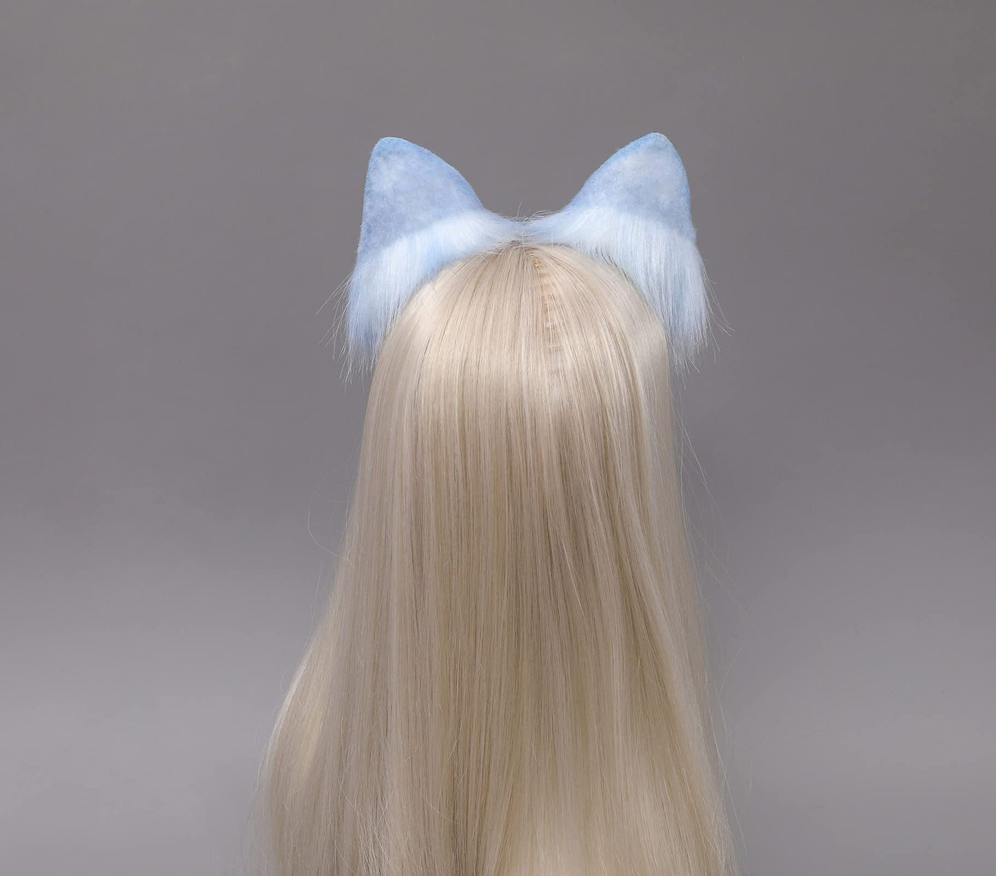 Fxaelian Cosplay Fox Wolf Bear Cat Dog Ears Headband Hairband Hair Clips Halloween Costume Party Headpiece Headwear Hair Accessories Blue