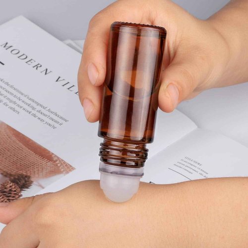LNYMZD 2Pcs Brown 30ml Glass Essential Oil Roller Bottles Refillable Roll on Bottles Empty Deodorant Bottle Containers Rollerball Bottles Beauty and Personal Care Tools for Fragrance Cosmetics