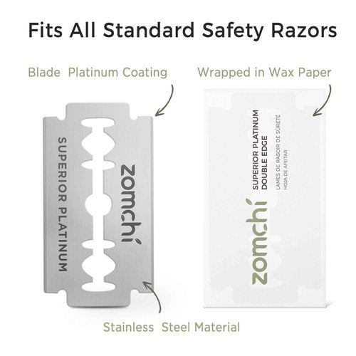 ZOMCHI Upgrade Safety Razor for Men with 60 Counts Safety Razor Blades for Shaving