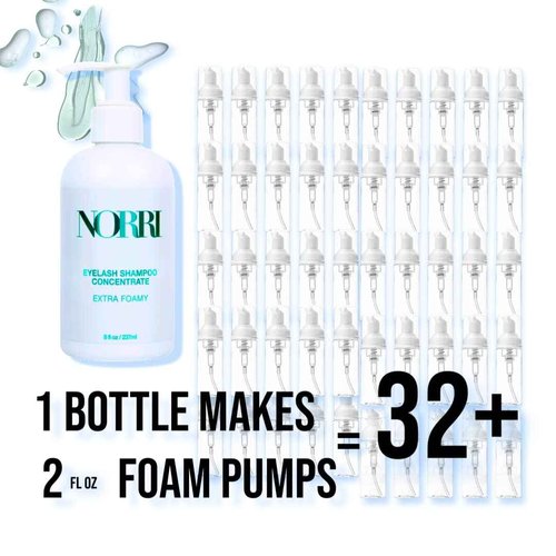 Norri Lash Shampoo Concentrate - 8oz / 237ml (1 Bottle makes 64oz) - Value Size with Labels included