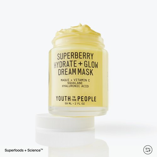 Youth To The People Superberry Dream Mask Full Size - Hyaluronic Acid + Vitamin C Face Moisturizer + Overnight Facial Mask, Hydrates + Plumps + Brightens Skin, Evens Skin Tone, For Dry Skin - 2 fl oz