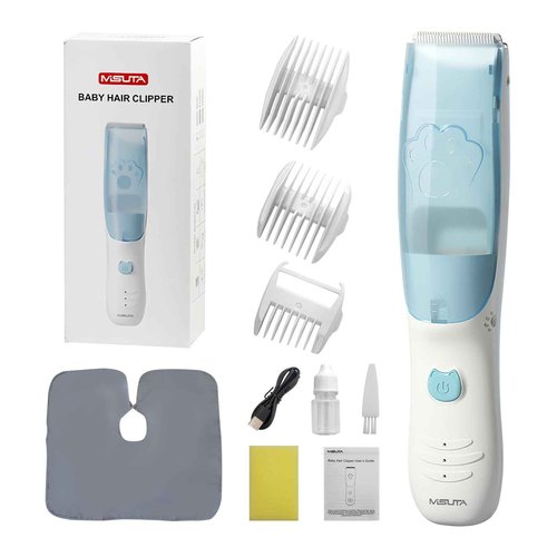 Rabbitcozy Vacuum Baby Hair Clippers,Silent Clippers for Kids,Cordless Baby Hair Trimmer,Waterproof Baby Hair Cutting Kit for Fine/Curly Hair,Infant Toddler Hair Clippers Auto Suck Snipped Hair