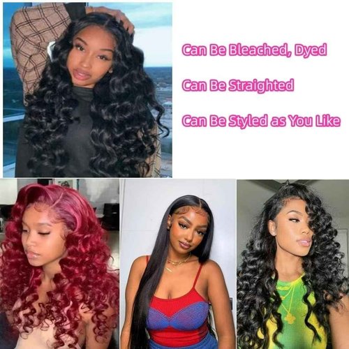 Ladiaryf Loose Wave Bundles Human Hair Short Brazilian Virgin Human Hair Bundles Loose Wave Natural Black Color Can Be Dyed and Styled Total 300g 10 10 10 Inch