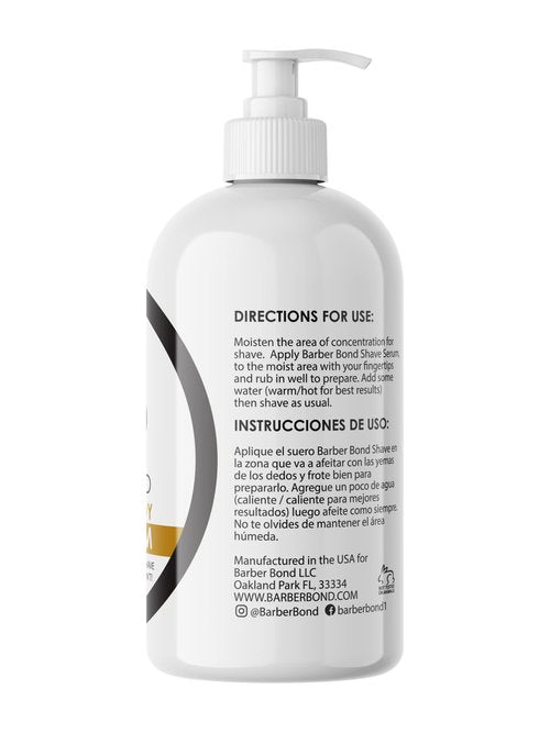 Barber Bond® Premium Unisex Full Body Shave Serum (8oz) Clear Shave Gel