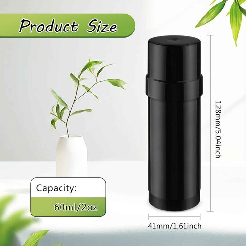 12 Pcs 60ml/2oz Deodorant Containers Plastic Twist Up Filling Bottle Deodorant Holder Stick for Crayon Chapstick Sunscreen Lotion Bar - Black