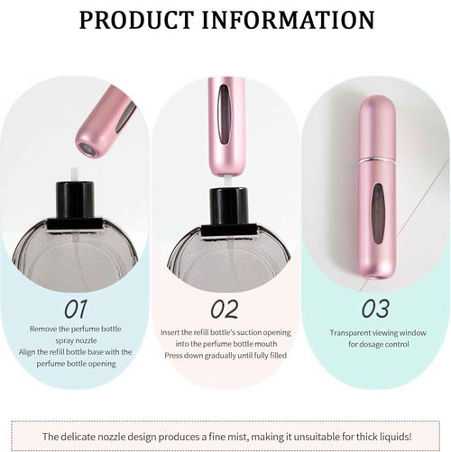 4 Pcs Perfume Travel Refillable, 5ml Travel Perfume Bottle Refillable, Atomizer Sprayer For Perfume, Perfume Atomizer For Essentials For Men & Women, Perfect For Pockets