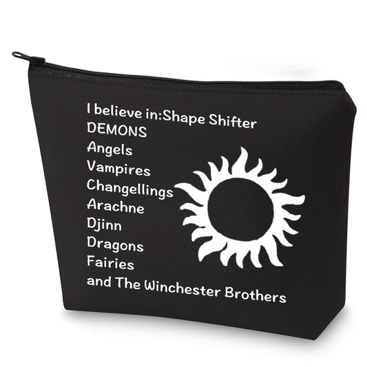 G2TUP the Winchester Brothers Halloween Cosmetic Makeup Bag Funny Accessories Pouch Fans Gifts (Winchester Brothers Black)