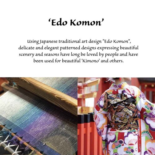 Small Makeup Bag for Purse [ Made in Japan] Traditional Edo Komon Design Cute Cosmetic Pouch (Cherry Blossom (Black))