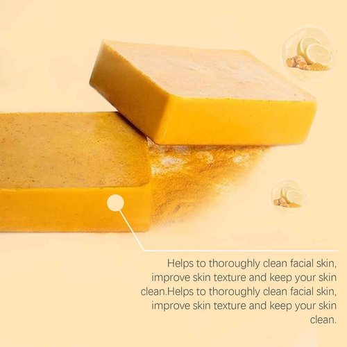 Lemon Turmeric Kojic Soap, Turmeric and Kojic Soap Bar, Jabon De Curcuma, Honey Glow Skin Soap for Face and Body, Deep Cleansing Moisturizing