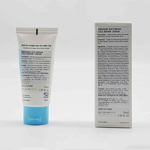 PIENARIN EGF Derma Cica Repair Cream, EGF Facial Moisturizer for Sensitive Skin, Redness & Barrier Repair | Korean Facial Moisturizer for Dry, Irritated Skin (1.69oz / 50ml)