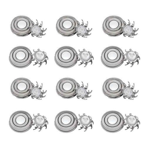 Replacement Heads, 12-Pack, for Pitbull Skull Shaver Gold, Silver, Palm, Platinum, Diamond Pro, Butterfly Kiss Electric Models