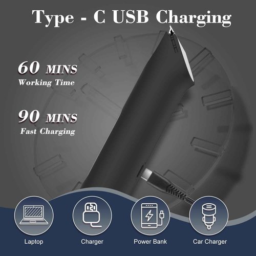 Hatteker 4 in 1 Multifunctional Dual - Head Body Hair Trimmer for Men, IPX7 Waterproof Groin & Body Hair Groomer, Rechargeable Body Electric Shaver Razor
