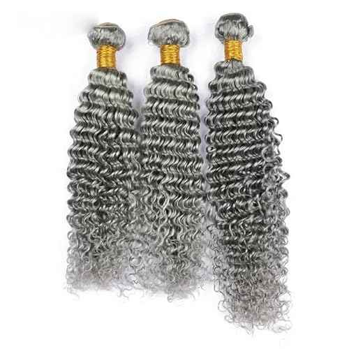 Augfst Brazilian Virgin Human Hair Bundles Sliver Grey Water Wave Bundles Human Hair 26 28 30 inch Inch 12A Unprocessed Brazilian Sewn In Quick Weave for Black Women