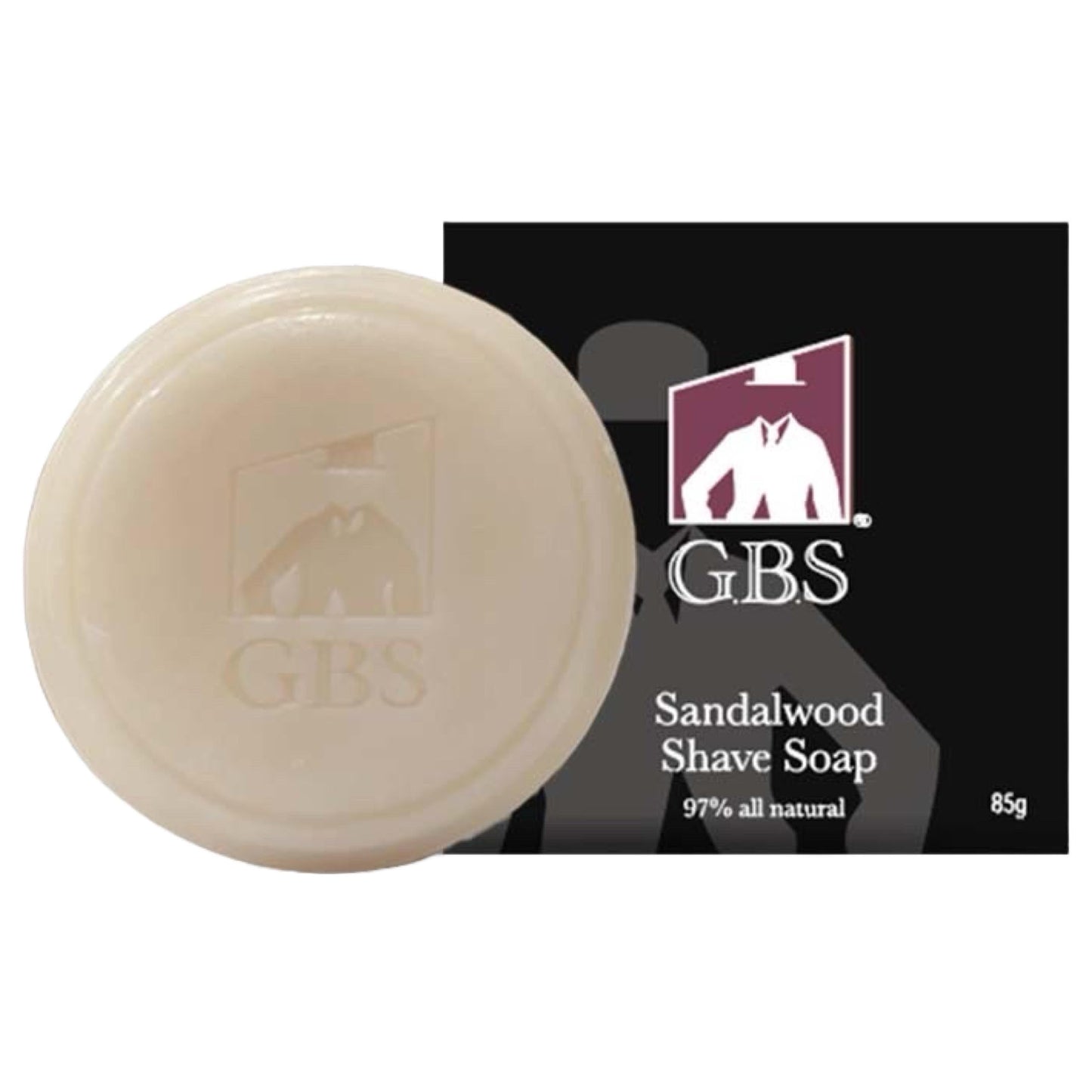 G.B.S Men's Sandalwood Shaving Soap with Shea Butter and Glycerin, 3oz