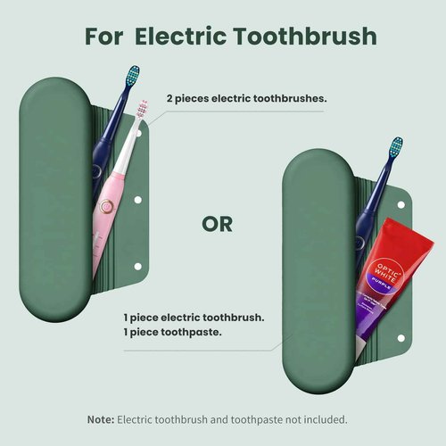 iTokGok Silicone Electric Toothbrush Travel Cover, Toothbrush Travel Containers Bag Case,Keeps Toothbrush Fresh and Clean, Fits Most Manual and Electric Toothbrushes - Midnight Green