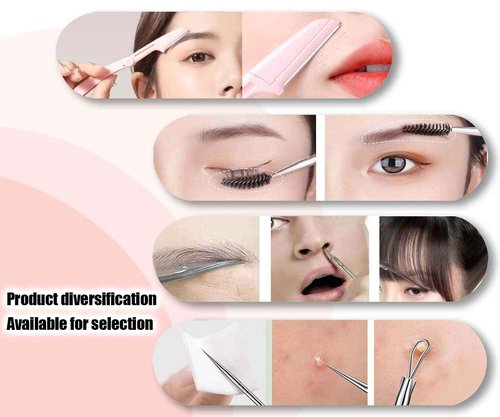Muzioiernsu Tweezers Kit Tweezer for Women Facial Hair Removal Tweezers Professional Tweezers Set Eyebrow Tweezer, [9+1 PCS] Professional Stainless Steel Eyebrow for Women &Men,Black Beauty Sets