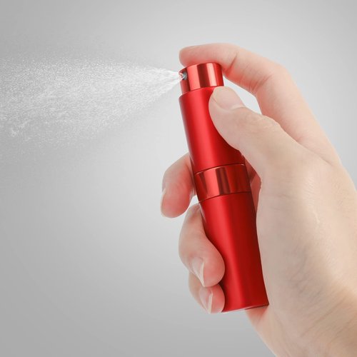 Saiveina 8ml Travel Atomizer Bottles, Refillable Mini Fragrance Bottles, Empty Cologne Sprayer, Pocket Perfume Dispenser (4 Pack)