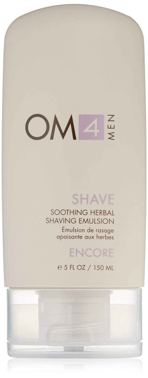 Organic Male OM4 Shave: Soothing Herbal Shaving Emulsion - Mens Grooming Preshave Oil, Shave Cream, Hydrating Mask all-in-one