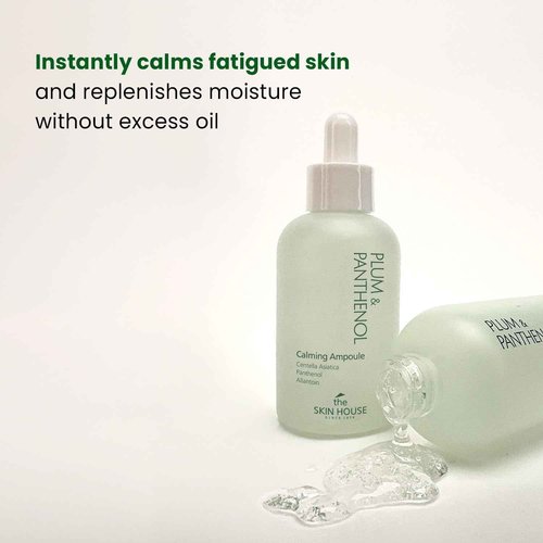 The Skin House PLUM & PANTHENOL Calming Ampoule – Soothing Facial Ampoule for Sensitive & All Skin Types – Panthenol-Infused Hydrating & Calming Korean Skincare[ 50ml /1.69 fl.oz]