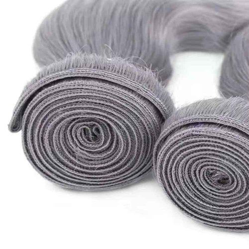 Grey Bundles Human Hair Body Wave Bundles 16 16 16 Inch Gray Body Wave Human Hair Extensions Double Weft Unprocessed Brazilian Virgin Hair 3 Bundle 50 Grams Per Bundle
