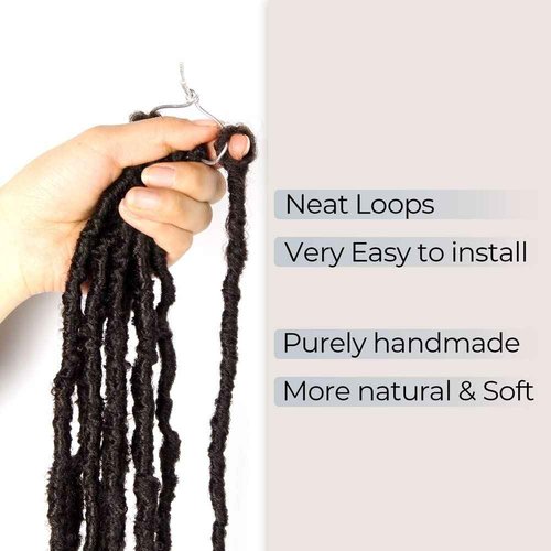 Niseyo Wild Locs 24 Inch Distressed New Faux Locs with Curly Ends 8 Packs Long Soft Pre-looped Goddess Crochet Hair (4#, Brown)