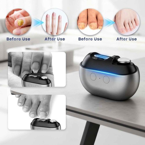 Electric Nail Clipper Fingernail Trimmer, Polisher with Clip Storage LED Light USB-C Rechargeable 2 Speed Gears Automatic Safety Nail Cutter for Baby, Kids, Seniors, Caregivers (Black)