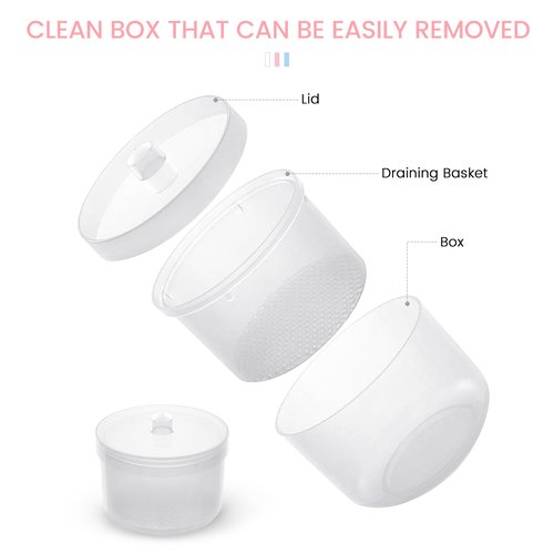 Nail Soaking Tray Box Cleaner Pot for Scissors Tweezers Nail Art Tools Manicure Soaking Tray Clean Box Nail Drill Bits Clean Box -Clear