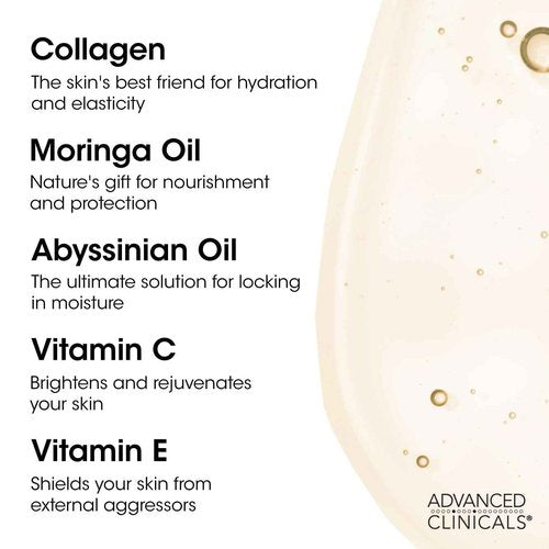Advanced Clinicals Aloe Vera Skin Repair Cream + Collagen Lifting Body Oil Set