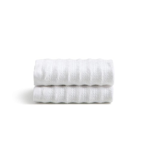 Cosy House Collection Luxury Rayon Derived from Bamboo Blend 2-Pack Towel Set - Ultra Soft, Absorbent and Quick Drying - Plush Cotton Hotel Spa Quality - 14" x 14" (Washcloth, White)
