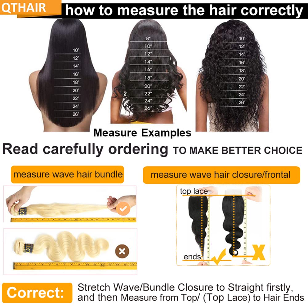 QTHAIR 14A Brazilian Virgin Straight Human Hair Bundles (18" 20" 22" 24",400g) 100% Unprocessed Brazilian Human Hair Weave Long Full Straight Hair Extensions Natural Color for Black Women