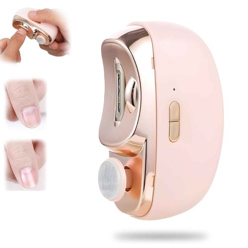 Electric Nail Clippers for Seniors, 2026 2 in 1 Easy Clip Electric Nail Clipper Multifunctional Electric Easy Clip Nail Clippers for Adults，Kids with Polishing and 2 Speeds (Pink)