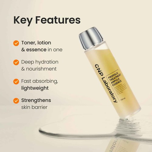CNP Glow Skin Booster Set - Honey Ceramide Essence + Centella Serum Bundle | Propolis-Infused, Intense Hydration & Calming for Sensitive Skin | Korean Skincare