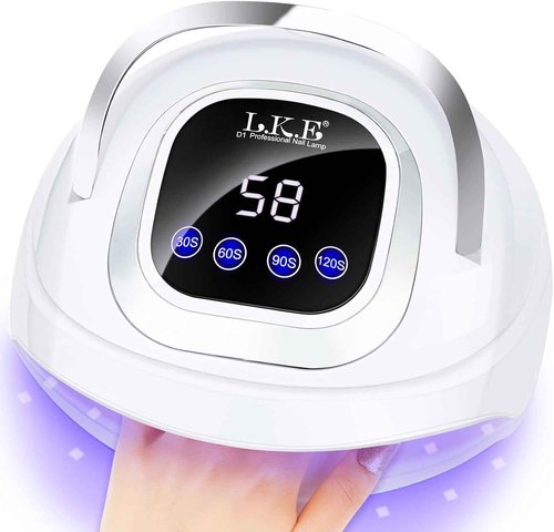 LKE UV Nail Lamp, 72W UV LED Nail Lamp Nail Dryer Light for Nails with 3 Timer Setting & LCD Touch Display Screen for Home and Salon Use (Light Pink)