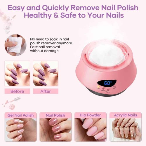 Nail Polish Remover Machine Upgraded Electric Steam Remover Portable Automatic Gel Nail Polish Remover for Home and Salon Use (1)