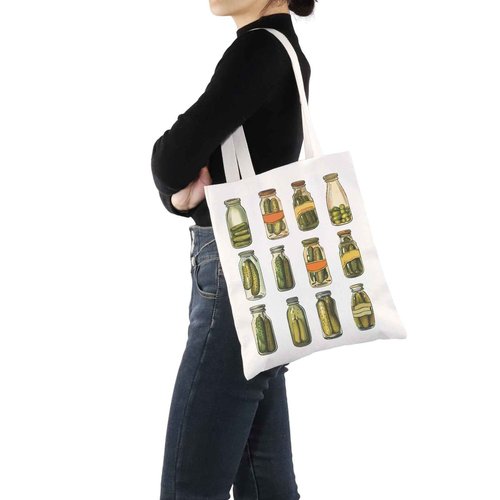 G2TUP Pickle Gift Pickle Lover Tote Bag Canned Pickles Handbag Pickled Food Enthusiasts Gift Canning Enthusiasts Gifts