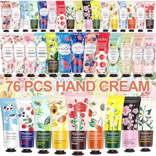 Hand Cream Gifts Set For Women, Teacher Appreciation Gifts, Bulk Hand Lotion for Dry Cracked Hand, Mini Travel Size Hand Cream, Christmas Birthday Mothers Day Gift for Teacher Nurse Coworker