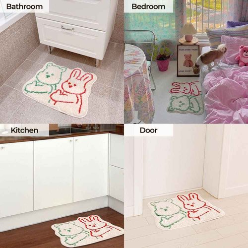 Dailylike Bath Rug, 24x17in Thick Extra Soft Plush Absorbent Durable Rubber Backing Non Slip Bathroom Rugs, Bath mat Machine Washable, Bathroom Rug for Bathtub, Bath, and Shower Floor - My Buddy