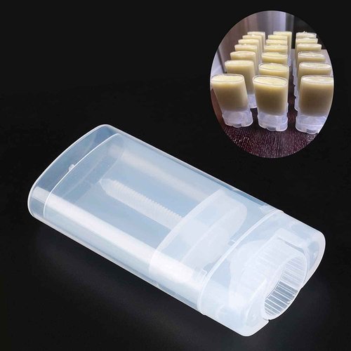 Minsily 20 PCS 15ml Clear Empty Plastic Oval Deodorant Containers Oval Lip Balm Tubes Lipstick Tubes 0.5 Oz Deodorant Sticks Tube Oval Twist-Up Tubes BPA Free for DIY Homemade Crayon Chapstick Holder