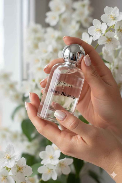 NOIR Dewy Blossom Eau de Parfum for Women – Fresh, Fruity and Floral Fragrance of Pear, Freesia & Rose with a soft Amber base | Long Lasting Luxury Scent – 100ml / 3.4 Fl Oz