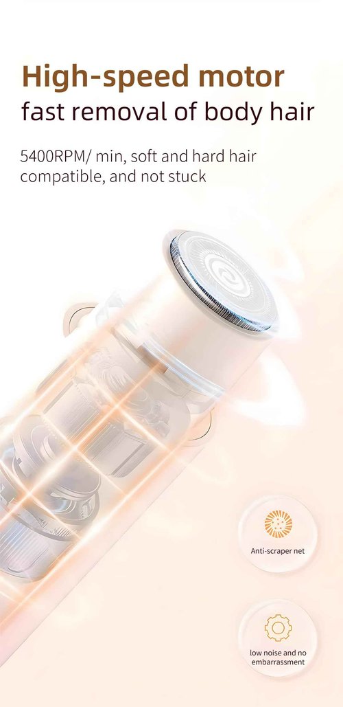 Dual-Head Rechargeable Hair Trimmer for Women, Body Shaver with 3D Floating Blades, Detachable Heads, Smooth & Painless Hair Removal