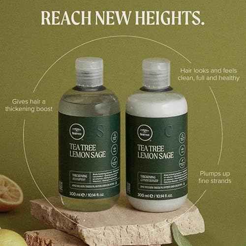 Tea Tree Lemon Sage Thickening Conditioner, Builds Body + Boosts Volume, For Fine Hair