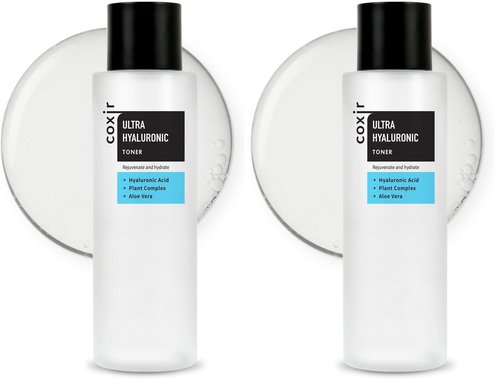coxir Ultra HYALURONIC Acid Toner | HYDRATION-14-Complex| Hydrating, Smoothing, Calming, Moisturizing, Paraben Free, Cruelty Free, Korean Skin Care [150ml/5.07 fl.oz.] (Pack of 2)