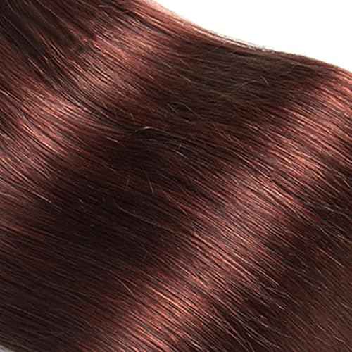 Reddish Brown Human Hair Bundles Auburn Straight Bundle Dark Brown Bundles 18 20 22 Inch Color 33 Brazilian Virgin Remy Hair Extensions Soft And Healthy Bundle Double Weft
