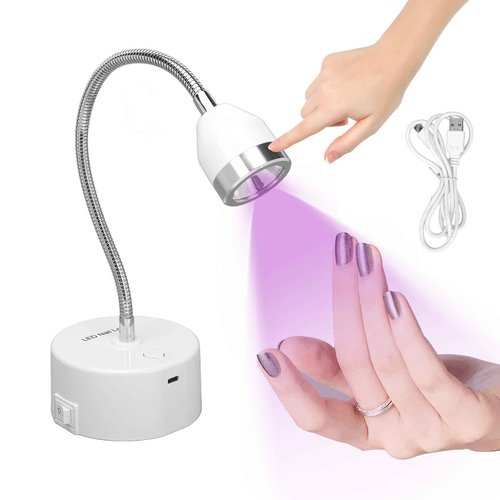 Touch Switch Gel x Lamp, 9W Rechargeable Gooseneck UV Lamp for Gel x Nails, Portable Flash Cure Lamp with 60s Timer & Touch Sensitive, Quick Drying LED UV Nail Lamp for Gel Nails, Home & Salon Use