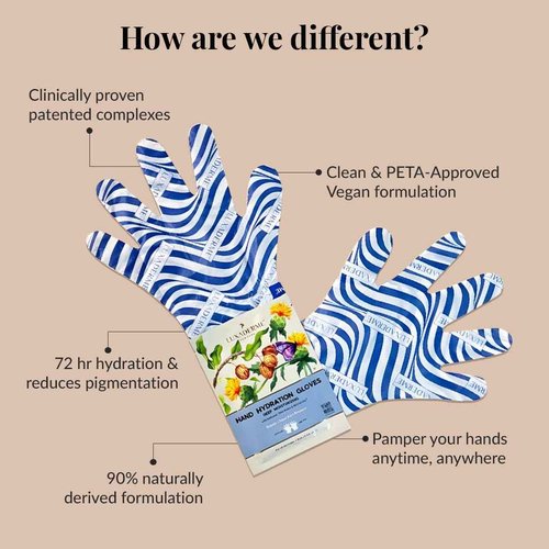LuxaDerme Hand Hydration Gloves | Deep Moisturising Gloves | Long Lasting Hydration | Evens Out Skin Tone | Nourishes Nails & Cuticles (Pack of 5)