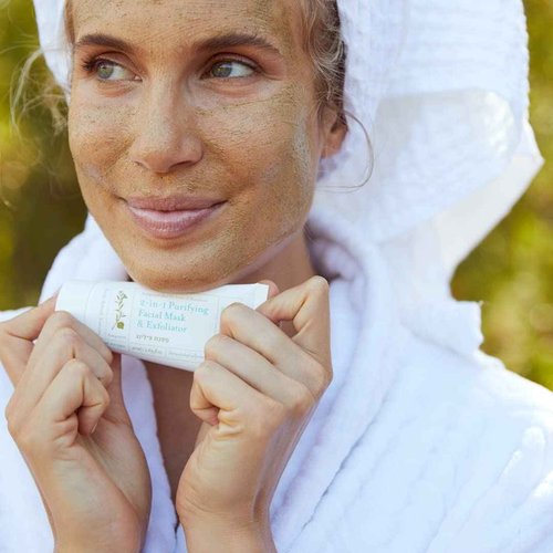 Lavido - Natural 2-in-1 Purifying Facial Mask + Exfoliator | Purify, Refresh + Stimulate Youthful Skin (1.69 fl oz | 50 ml)