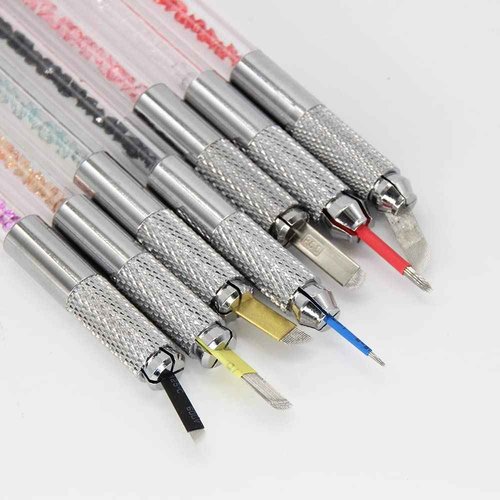 10 Multi-colors Double Sided Microblading Handles Individually Packaged with Lot # and Exp. Date for Microblades
