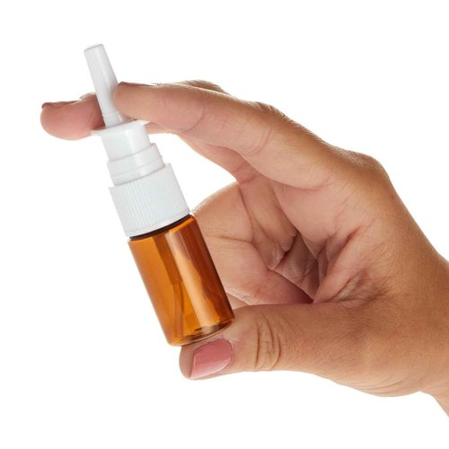 Bright Creations Nasal Spray Bottle - Pack of 24-0.35 fl oz (10 ml) Refillable Nasal Spray - Amber Nose Sprayer - Fine Mist Nozzle & Refillable Atomizer